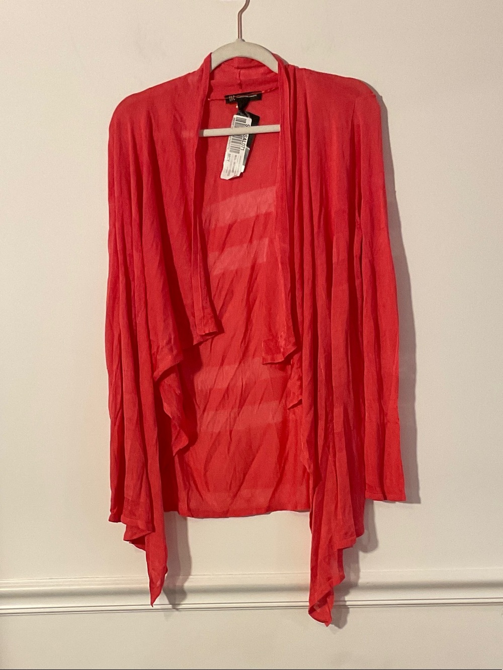 INC International Concepts Red Drape Front Cardigan